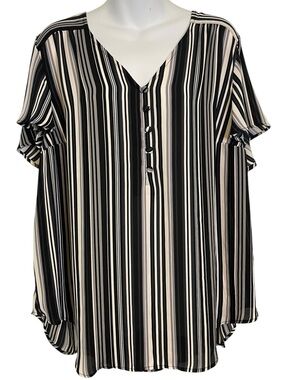 Torrid Harper Short Sleeve Striped Top